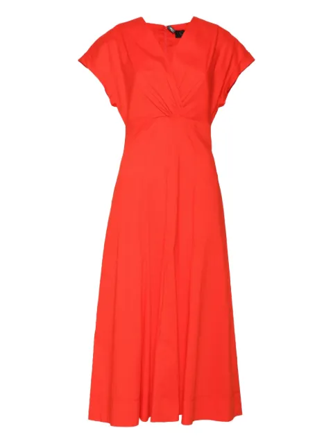 Clips poplin V-neck dress