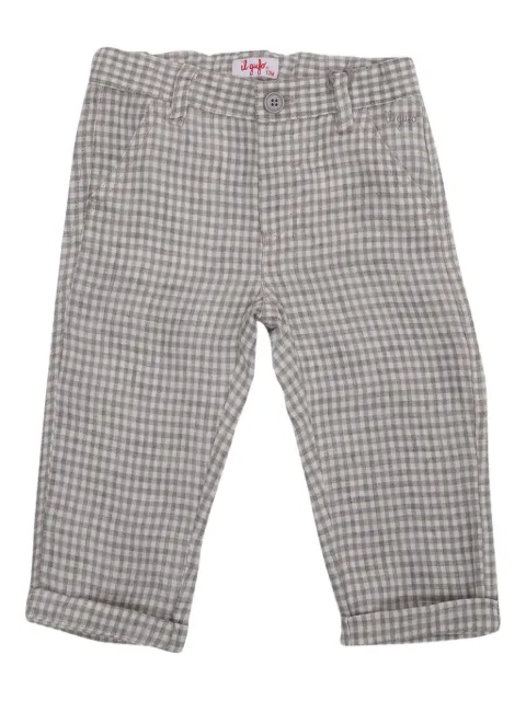 Il Gufo pantalones con estampado de cuadros gingham
