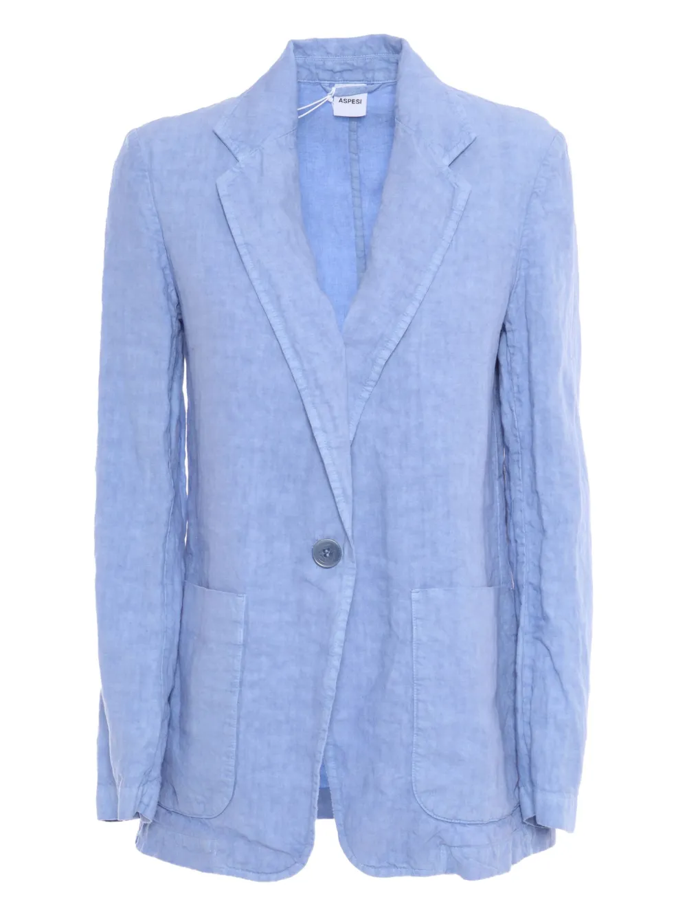 single-button linen blazer