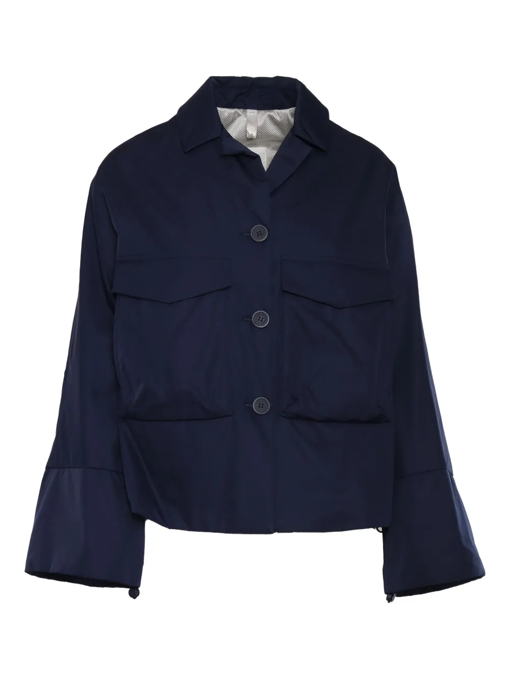 buttoned-up flap-pocket jacket
