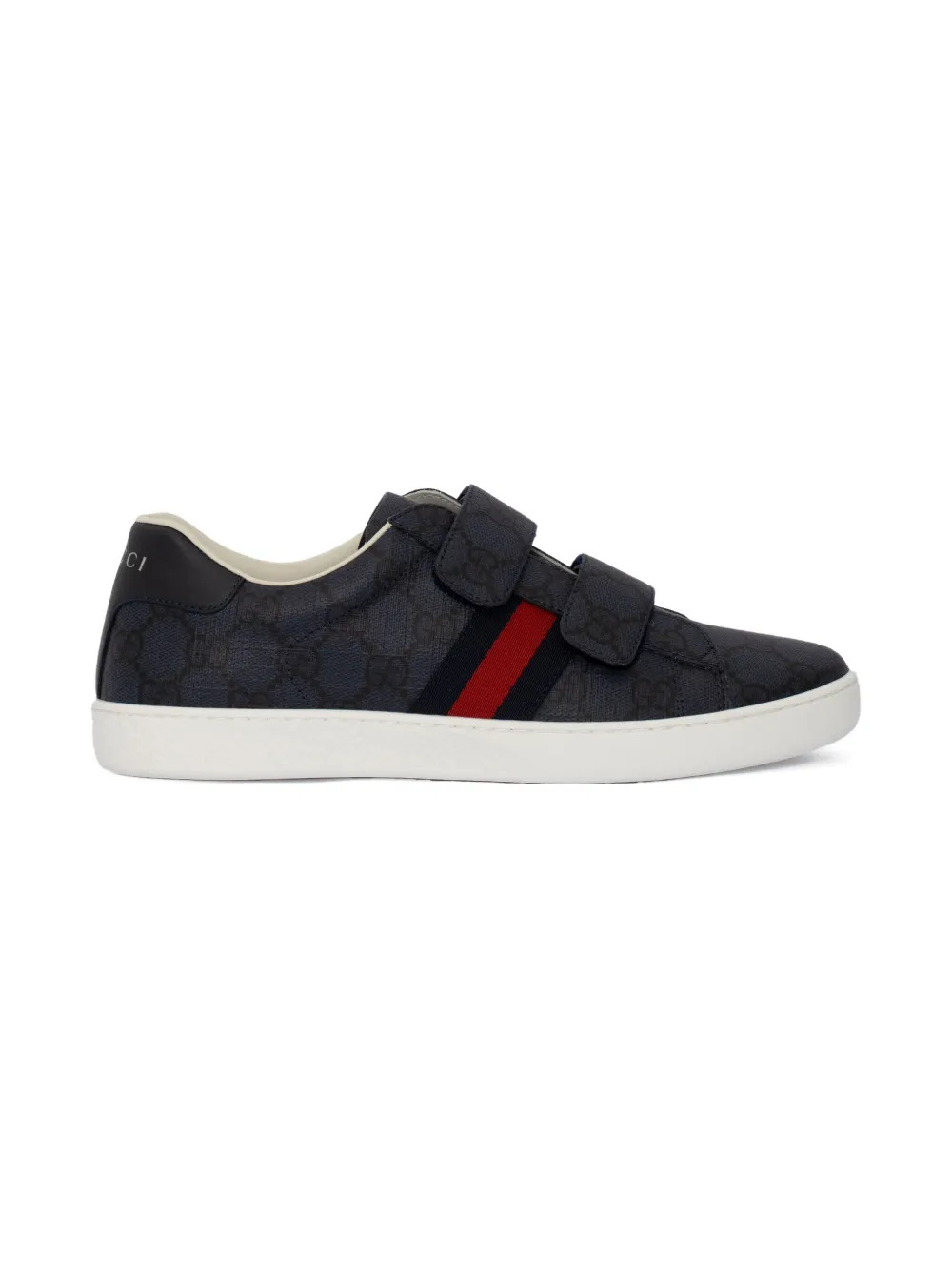 Gucci Kids monogram double strap sneakers Black