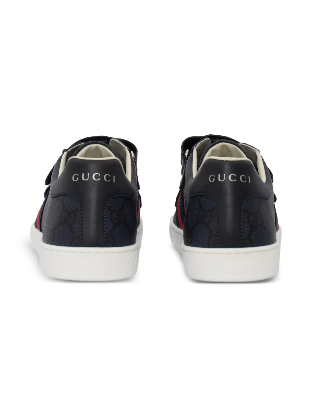 Gucci Kids monogram double strap sneakers Black