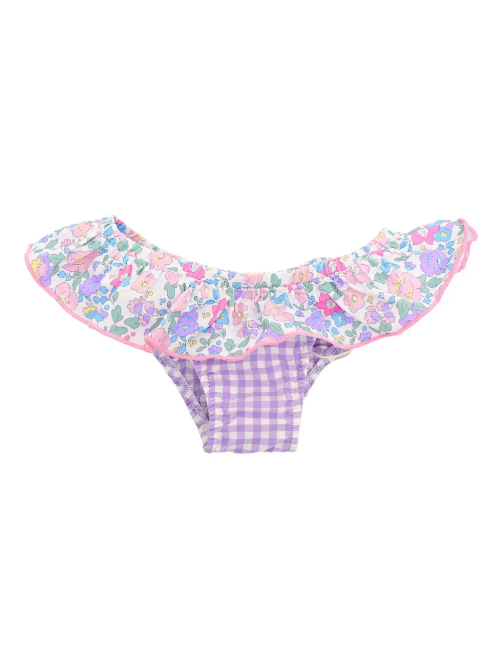 Mc2 Saint Barth Floral-print Ruffled Bikini Bottom In Multi