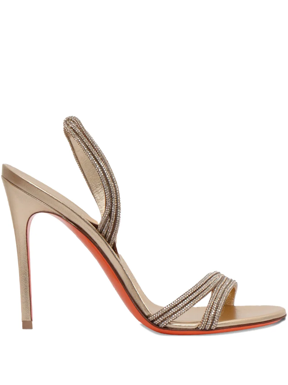 Santoni 105mm embellished-straps heeled sandals Gold