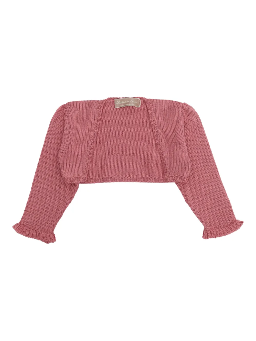 La Stupenderia Wollen vest met ruches Roze
