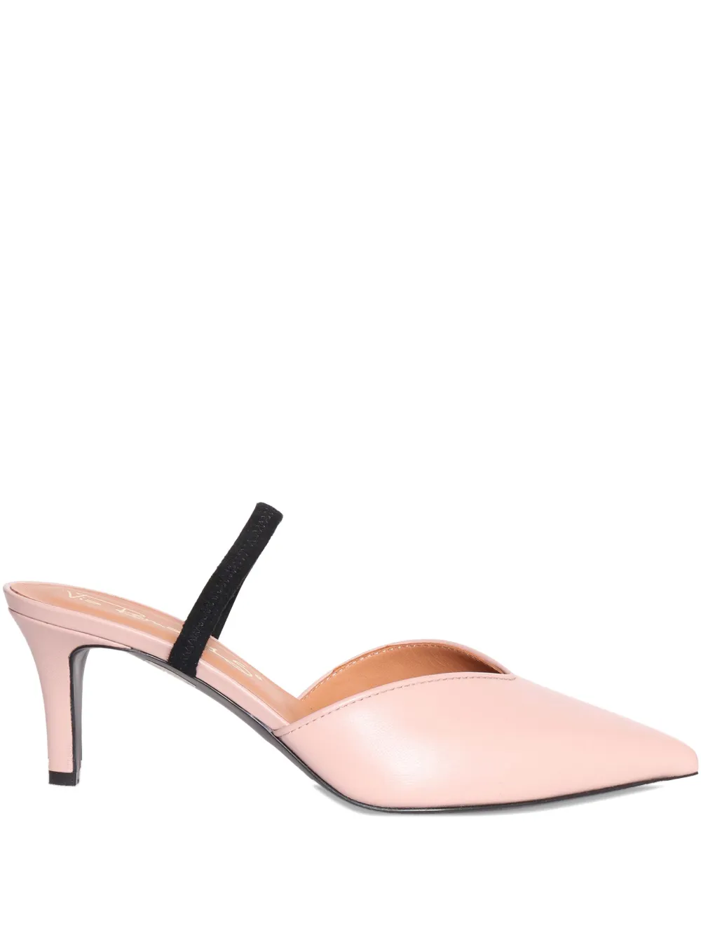 Via Roma 15 contrast-strap leather mules Pink