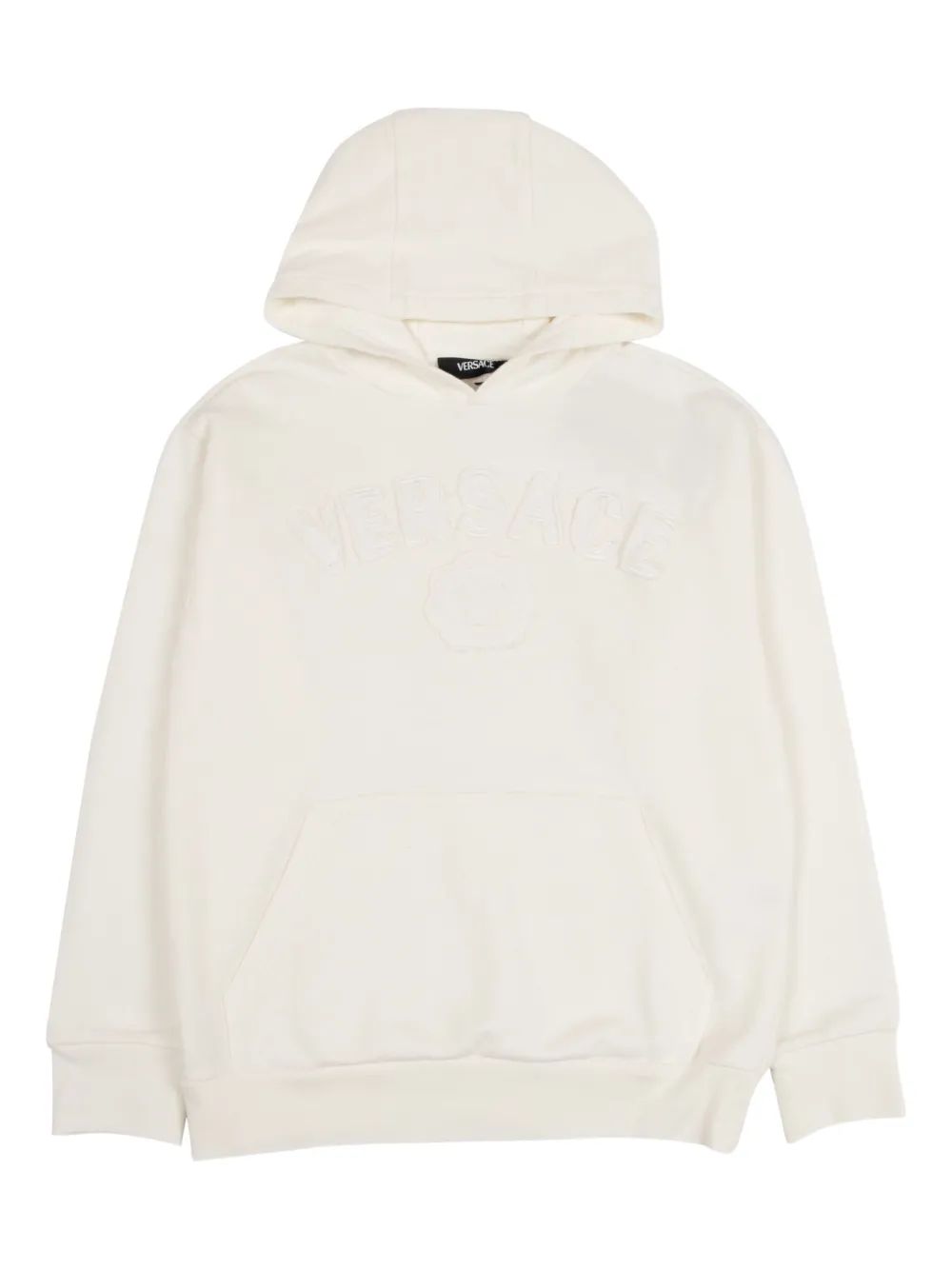 Versace Kids Hoodie met geborduurd logo Wit