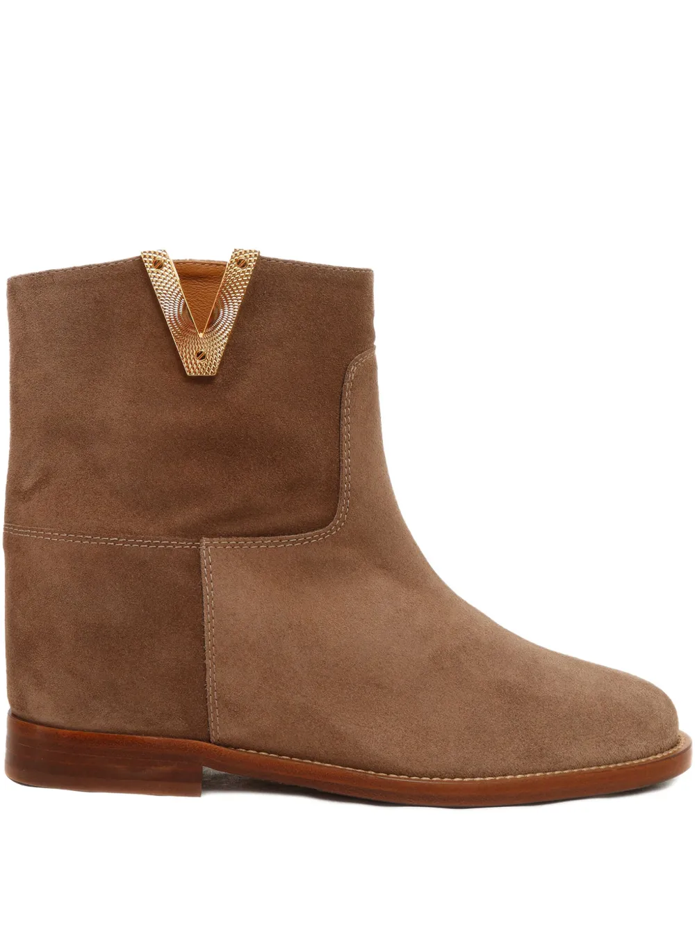 Via Roma 15 V-detailed suede boots Brown