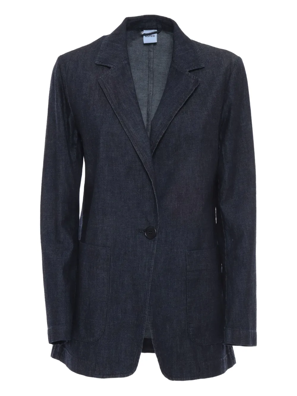 single-button denim jacket