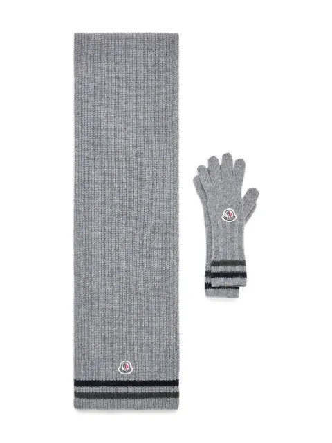 Moncler Enfant ribbed-knit logo-patch set
