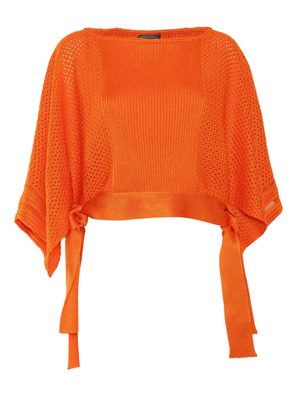open-knit tie-detail sweater