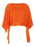 Alberta Ferretti open-knit tie-detail sweater - Orange