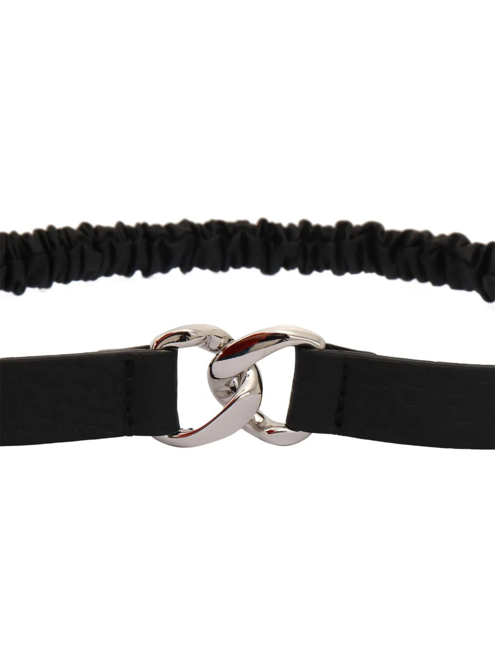 Orciani Leren riem met elastische vlakken - Zwart