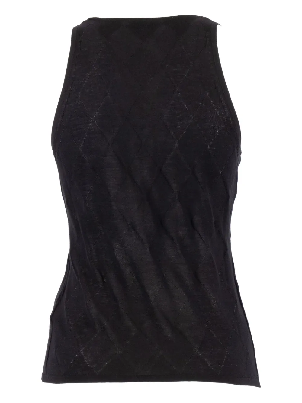 Ballantyne diamond-pattern cotton top Zwart