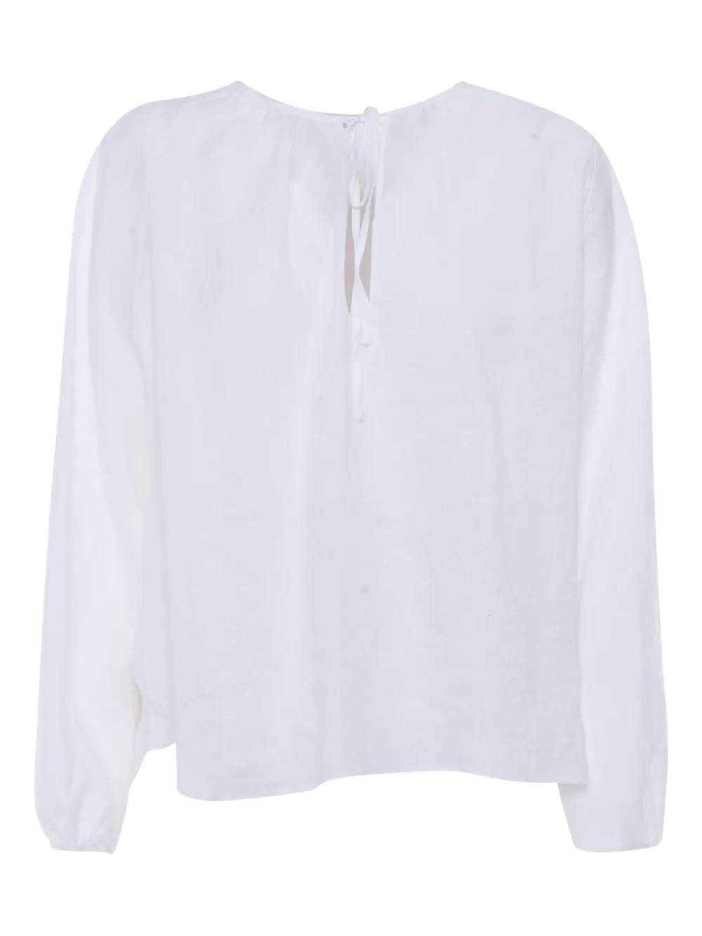 tie-neck long-sleeve top