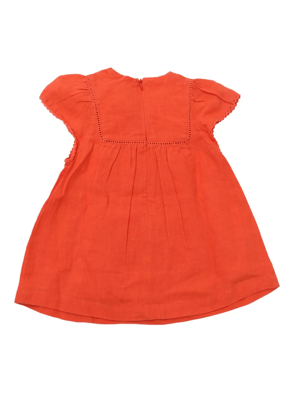 Tartine Et Chocolat Coquelicot jurk met borduurwerk en korte mouwen - Oranje