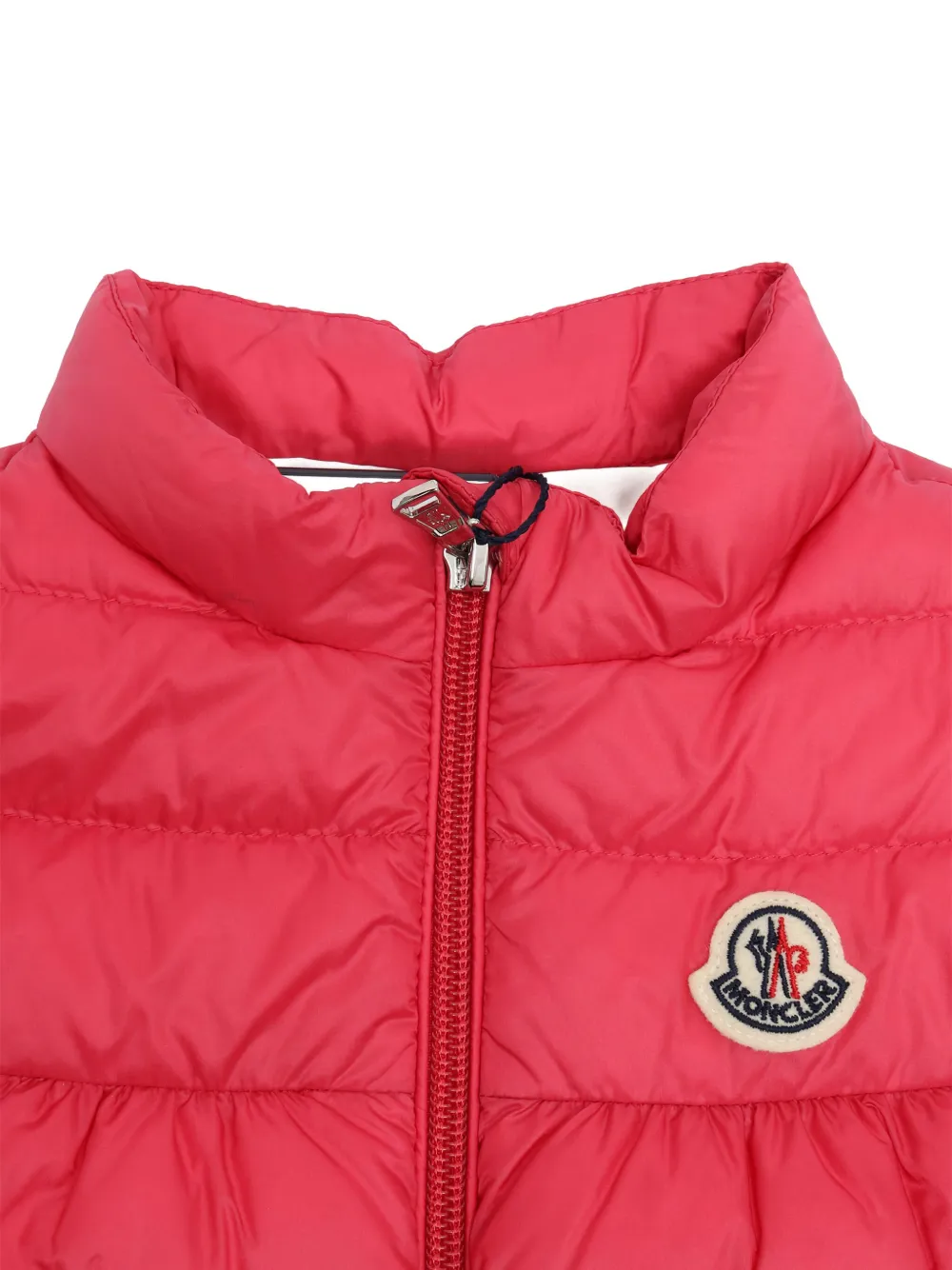 Moncler Enfant Hiva gewatteerde top met logo Roze