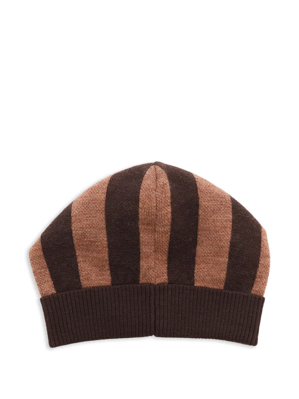 Fendi Kids Gestreepte muts van scheerwol Bruin