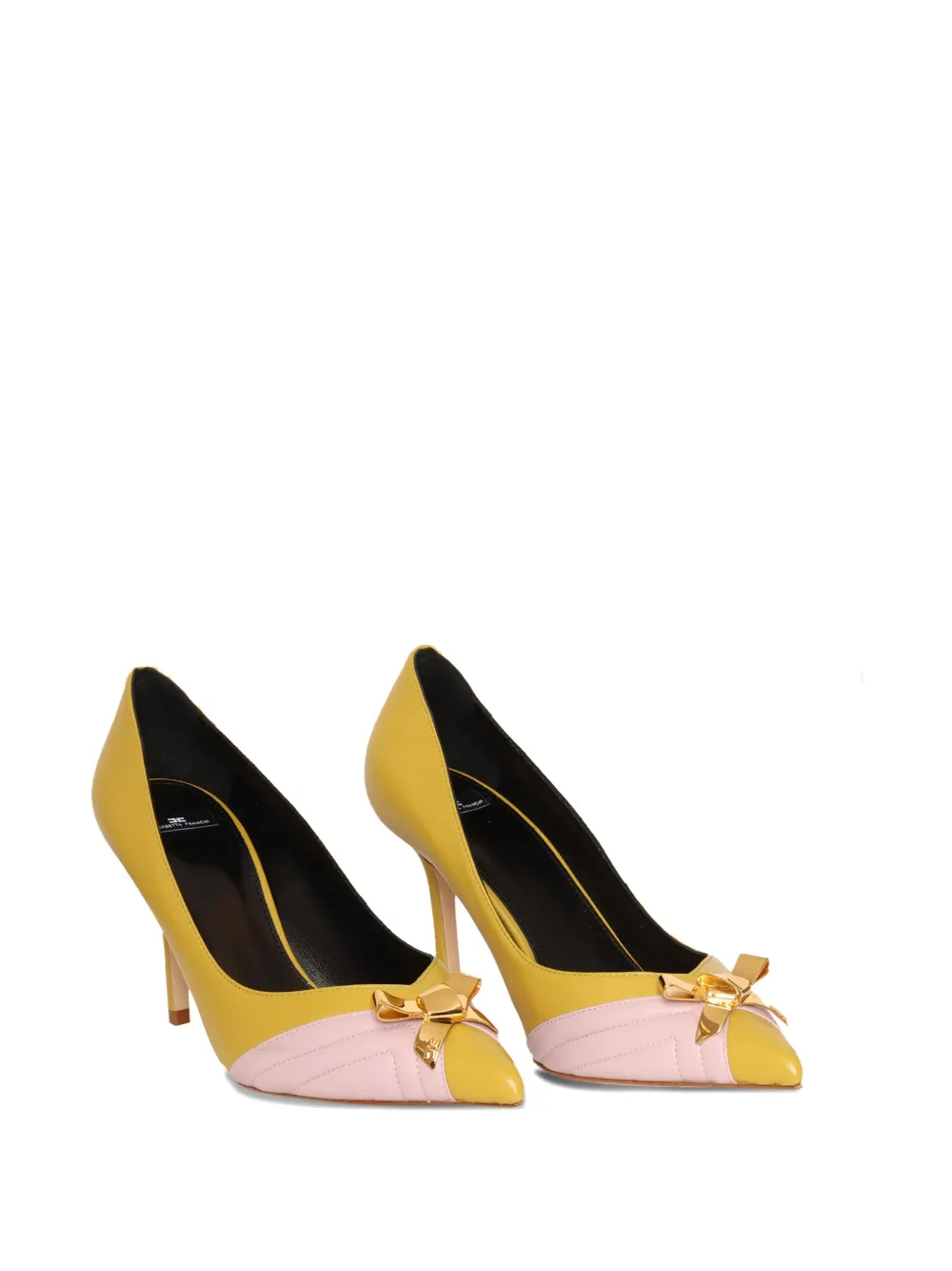 Elisabetta Franchi leather bow-detail pumps Yellow