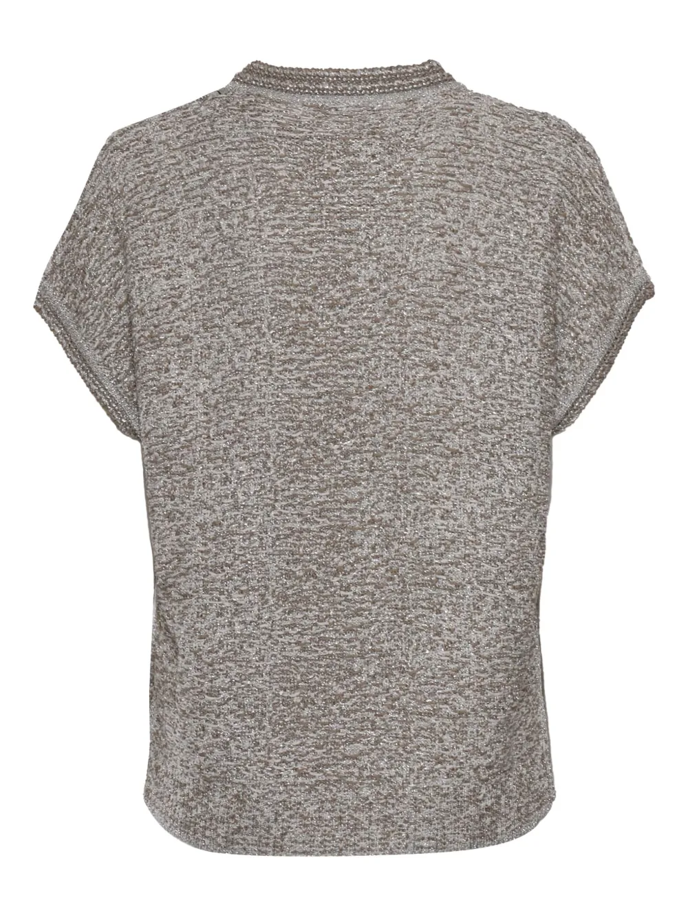 Fabiana Filippi Lurex tweed vest met korte mouwen Grijs
