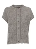 Fabiana Filippi lurex tweed short-sleeve cardigan - Grey