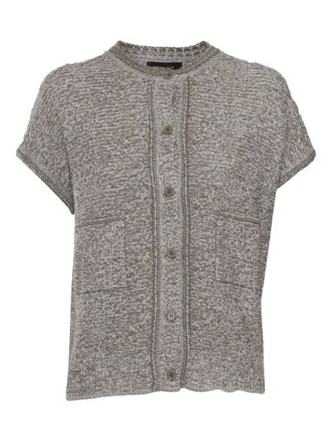 Fabiana Filippi lurex tweed short-sleeve cardigan