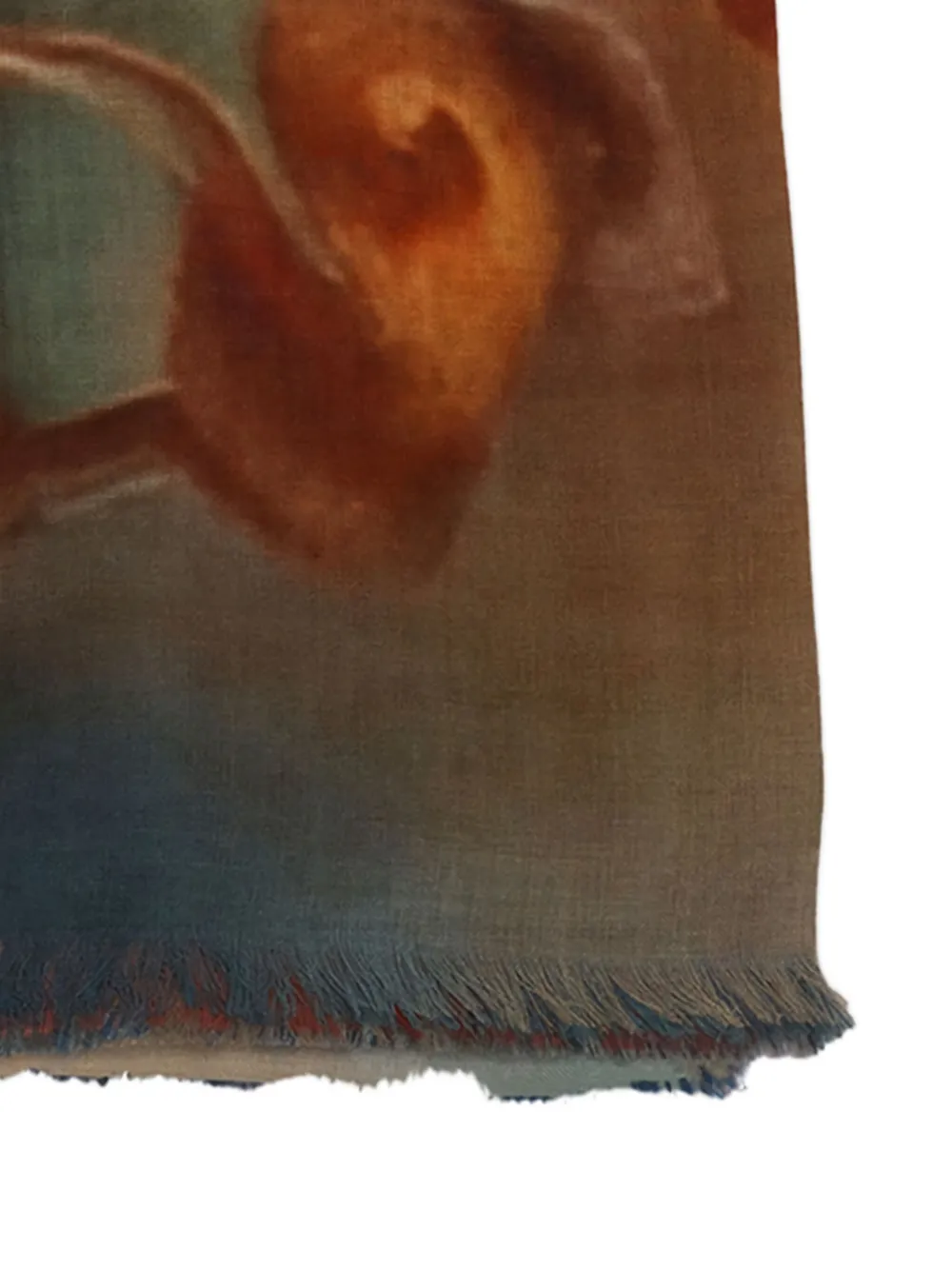 D'aniello Perla sjaal met abstracte print en franje - Oranje