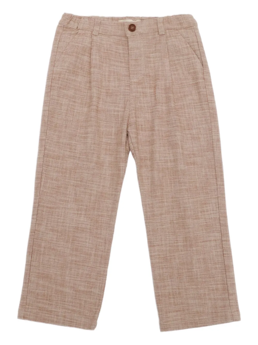Zhoe & Tobiah Kids' Pleated Welt-pockets Trousers In Brown