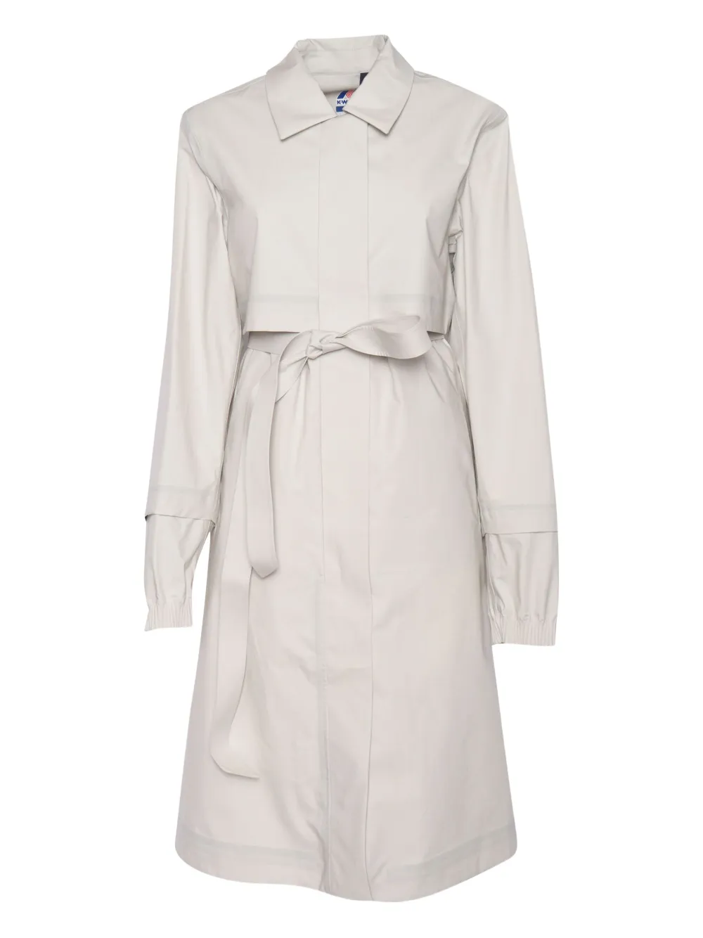 K-way Jesy Cotton-poplin Belted Trench Coat In White