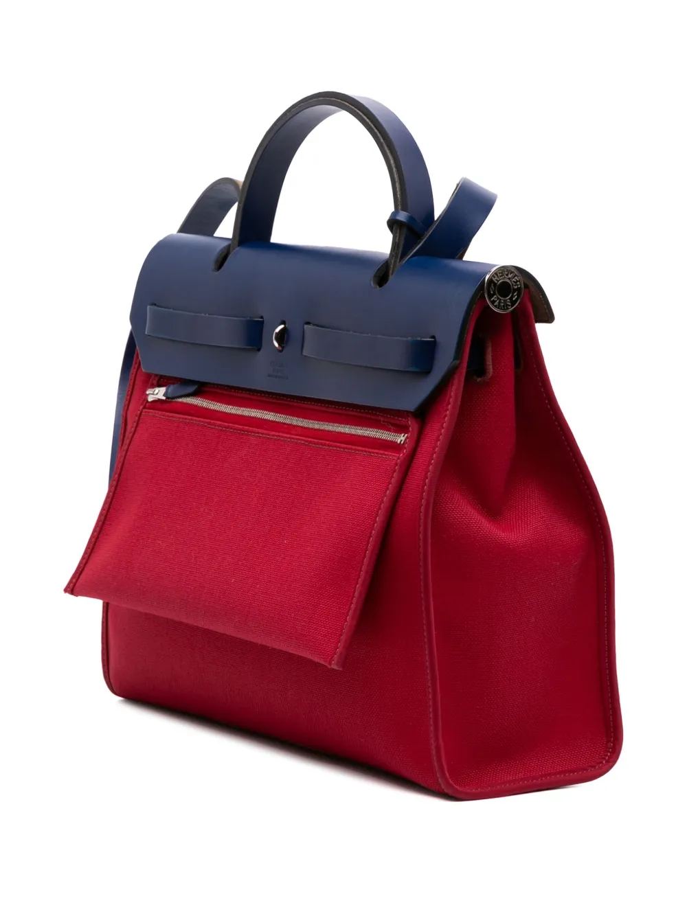 Pre-owned Hermes 2018 Toile Herbag Zip 31 Satchel In Red