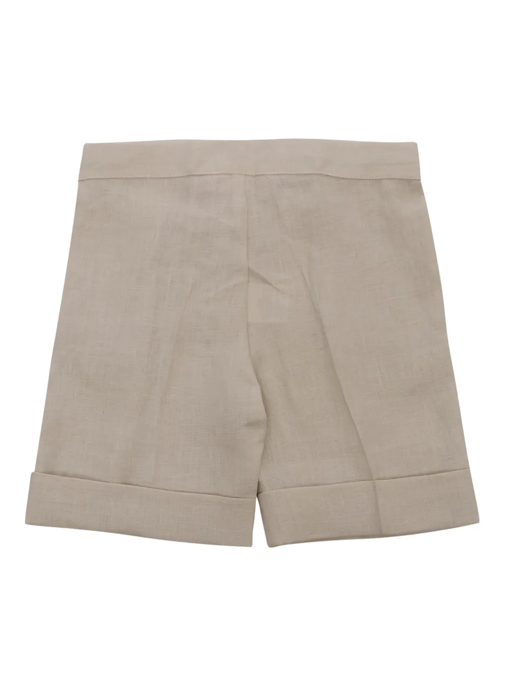 La Stupenderia Geplooide shorts met cuffs Beige