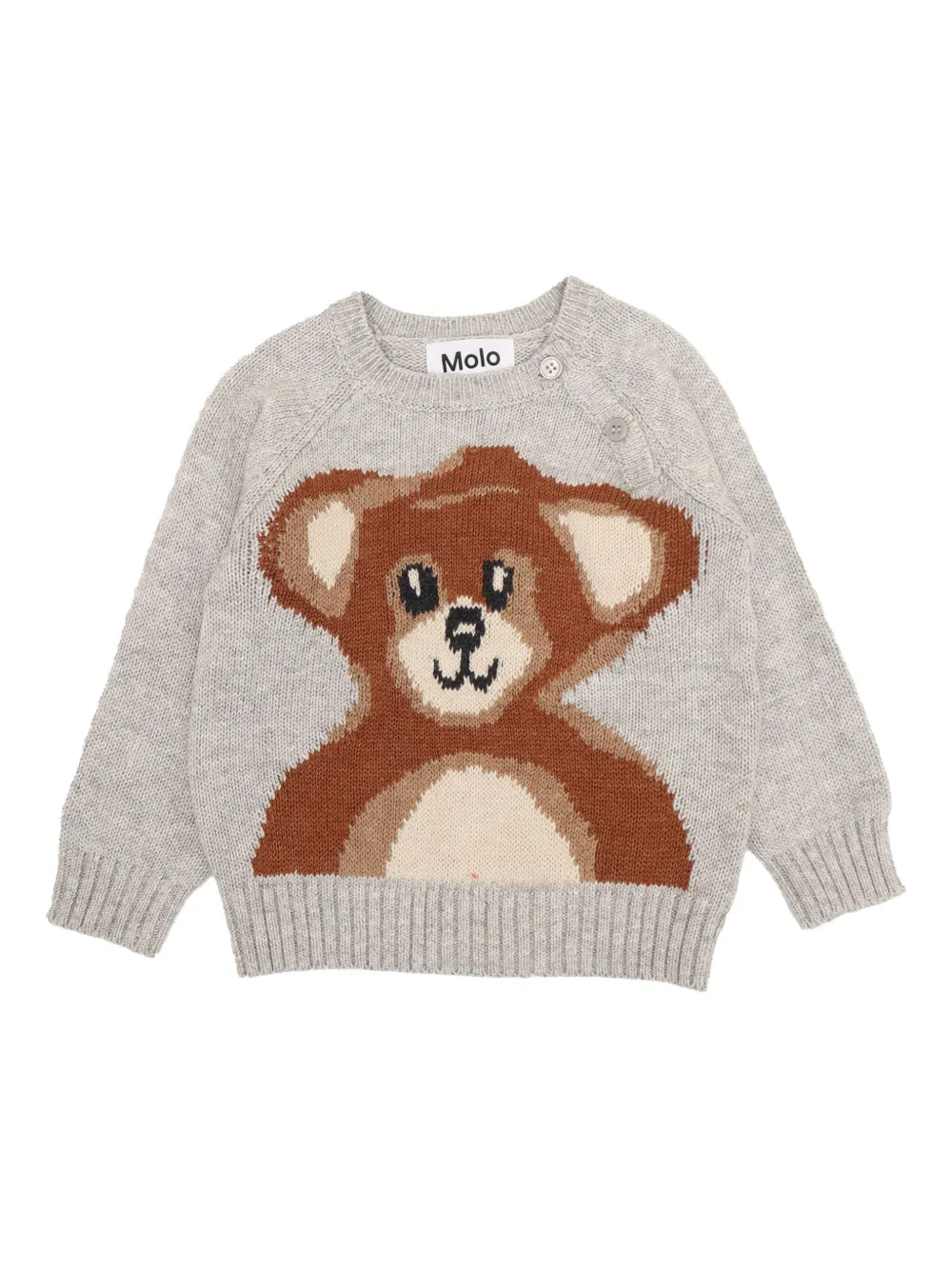Molo Bless trui met teddy-intarsia Grijs