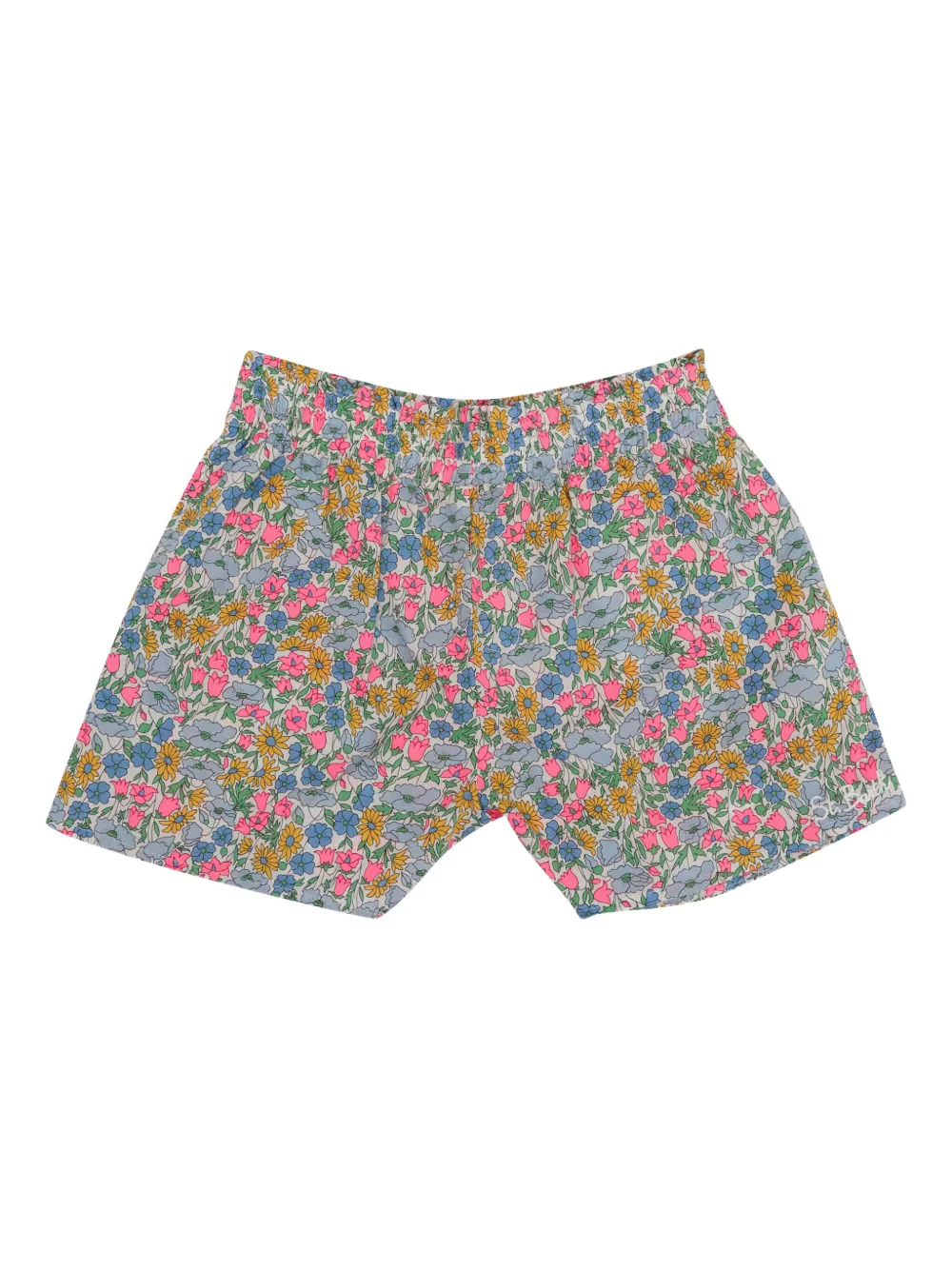 MC2 Saint Barth Kids Katoenen shorts met bloe print Blauw