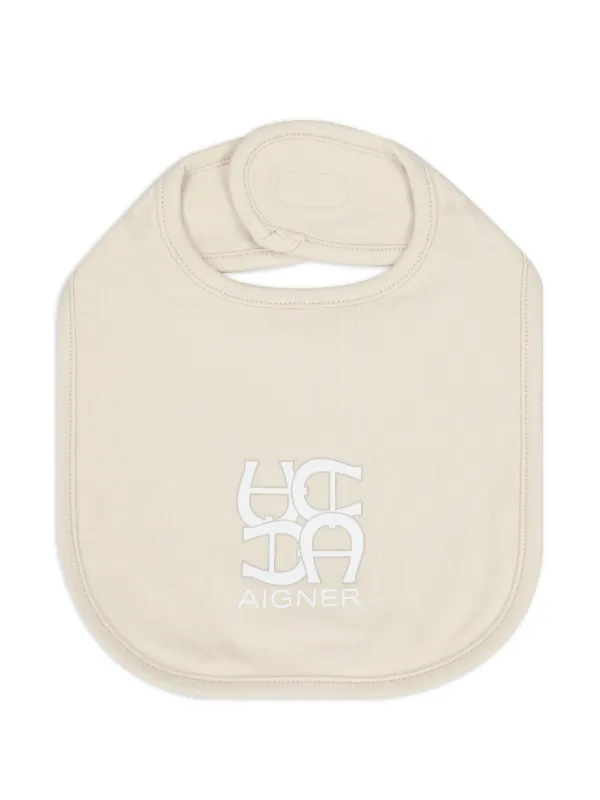 Aigner Kids logo-plaque Baby Bib White FARFETCH UK