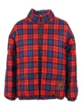 Fendi Kids reversible tartan-plaid puffer jacket - Blue