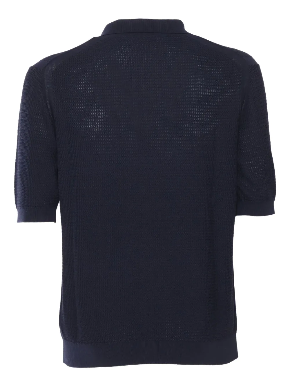 Ballantyne Wafelgebreid poloshirt - Blauw