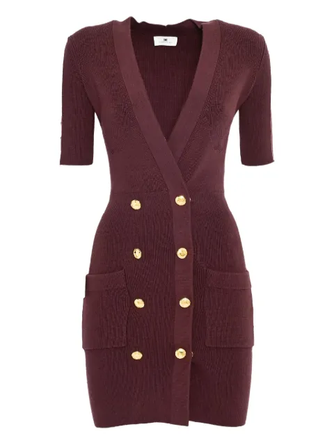 Elisabetta Franchi ribbed button-fastening dress
