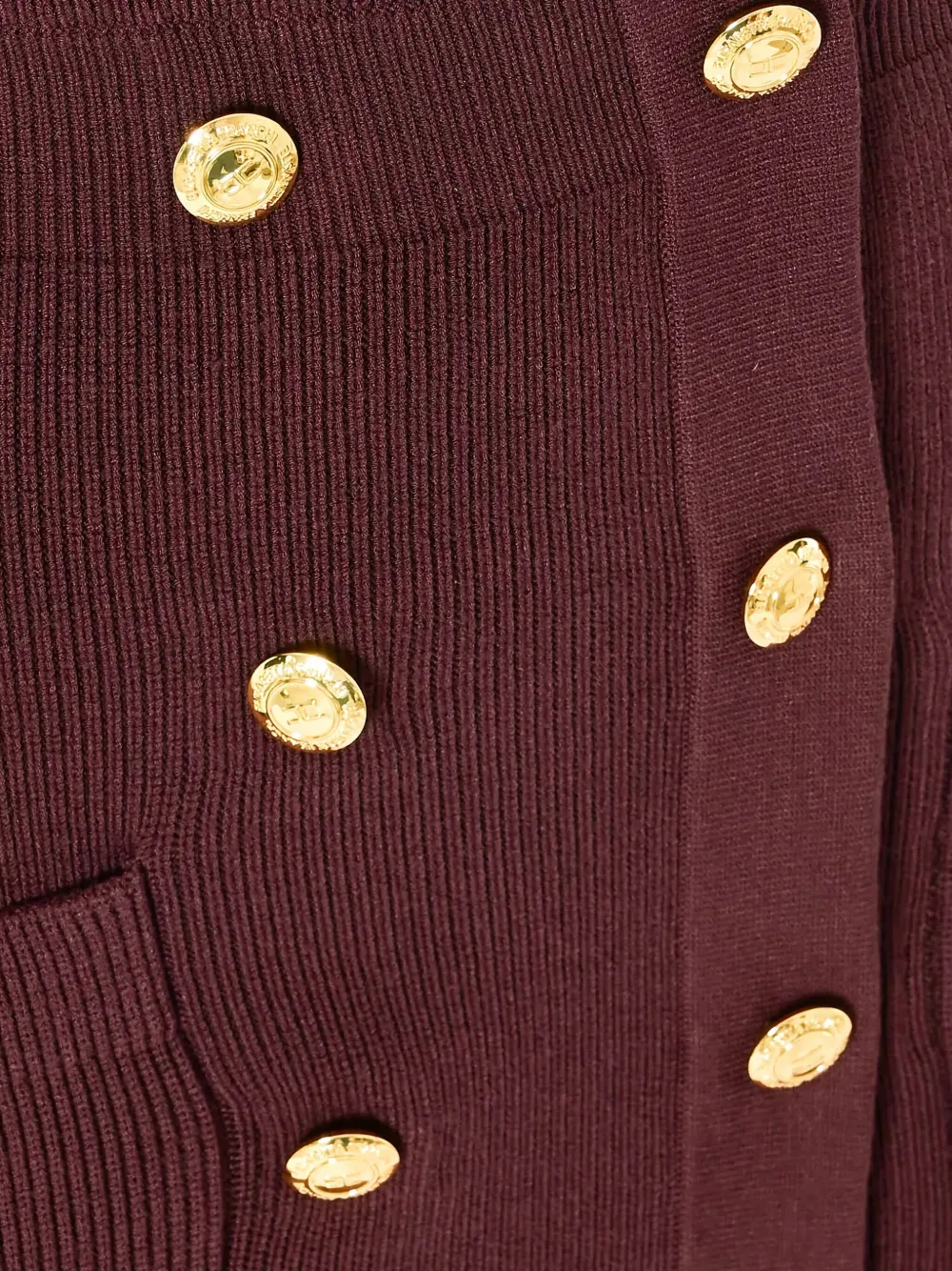 Elisabetta Franchi Geribbelde jurk met knoopsluiting Rood