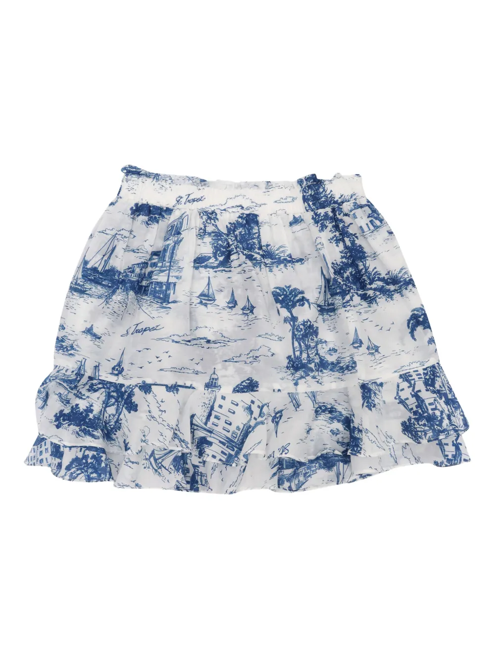 MC2 Saint Barth Kids Toile rok met ruches Blauw