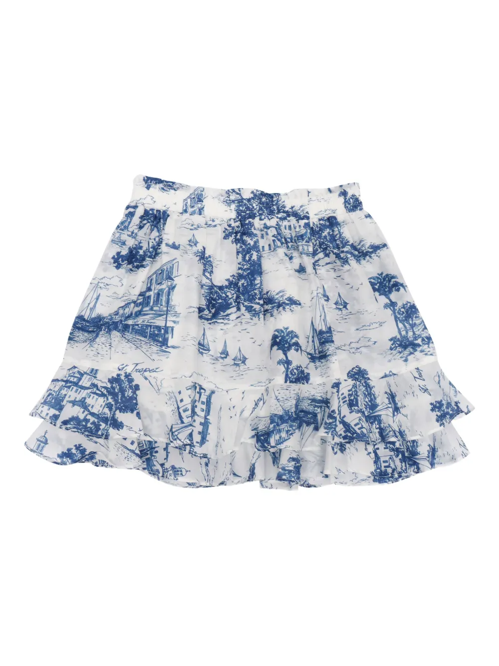 MC2 Saint Barth Kids Toile rok met ruches Blauw