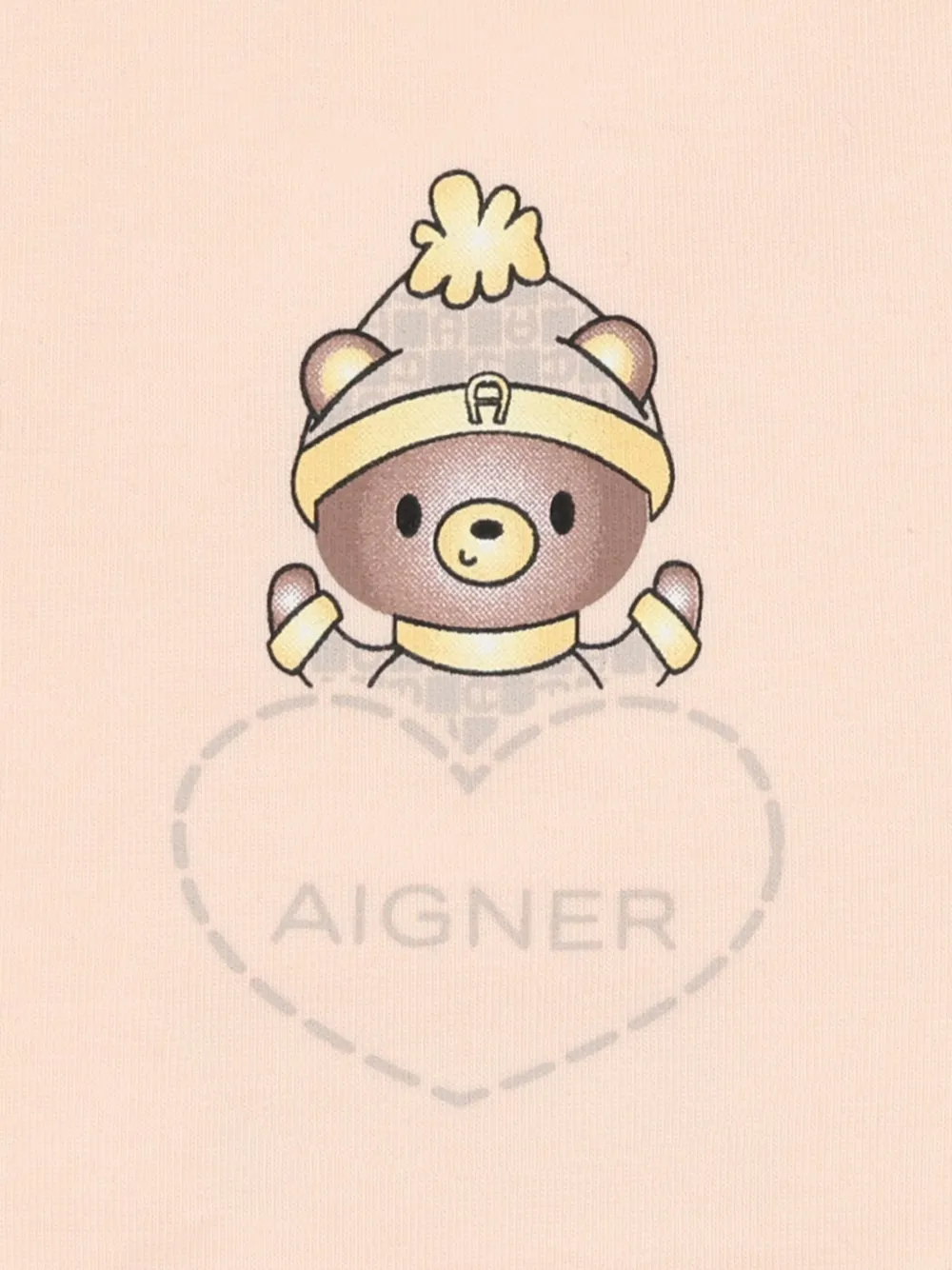 Aigner Kids Slabbetje met teddybeer en logo Oranje