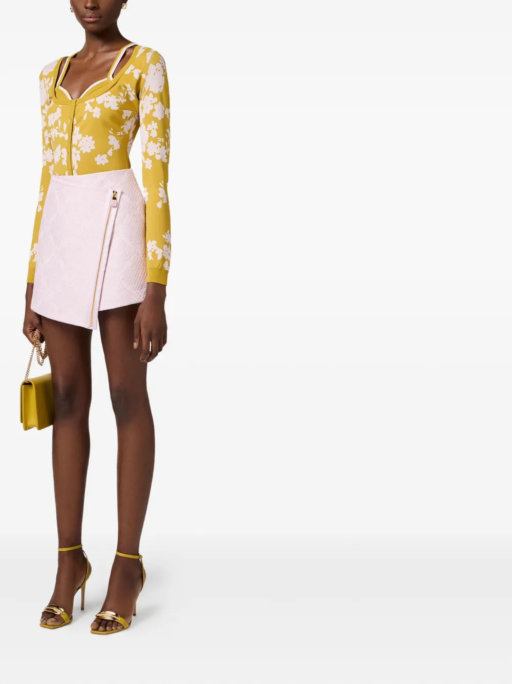 Elisabetta Franchi Floral-jacquard Cardigan In Pattern