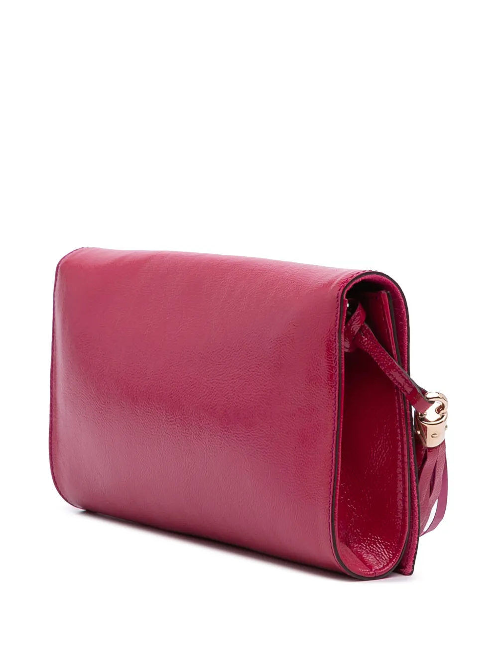 Pre-owned Gucci 2016-2025 Soft Patent Soho Disco Clutch Bag In Pink