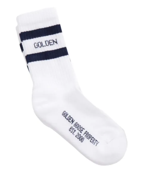 Golden Goose Kids striped logo socks
