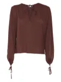 Ballantyne tie-neck balloon-sleeve blouse - Brown