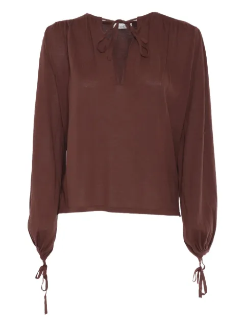 Ballantyne tie-neck balloon-sleeve blouse