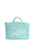 MC2 Saint Barth Kids Colette frayed linen tote bag - Blue