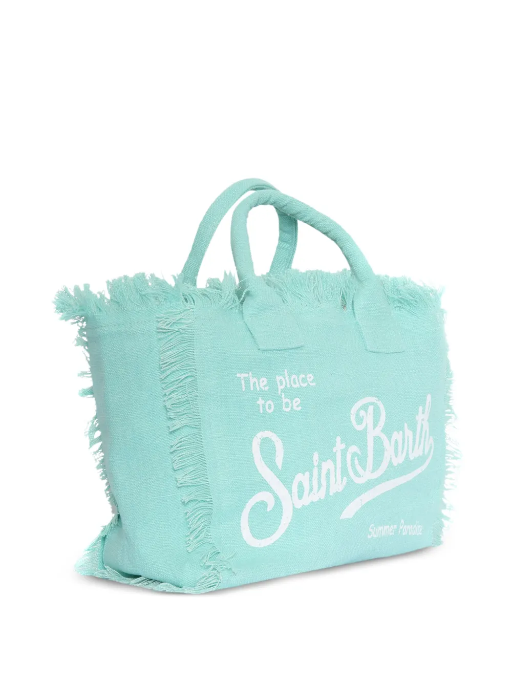 MC2 Saint Barth Kids Colette linnen shopper met franje - Blauw