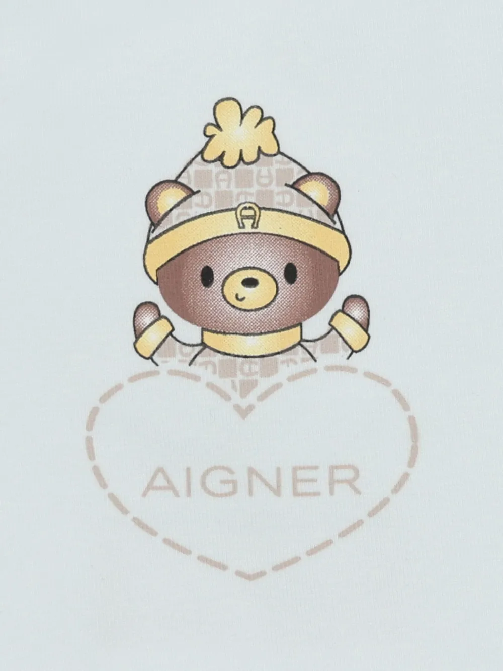 Aigner Kids Slabbetje met teddybeer en logo Blauw