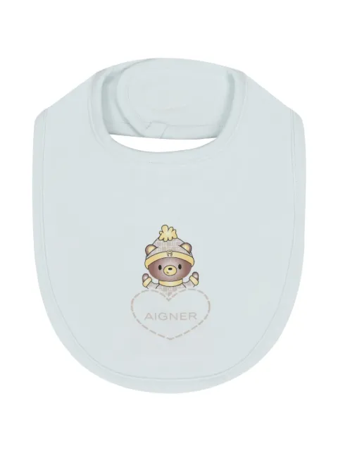 Aigner Kids teddy-bear logo bib